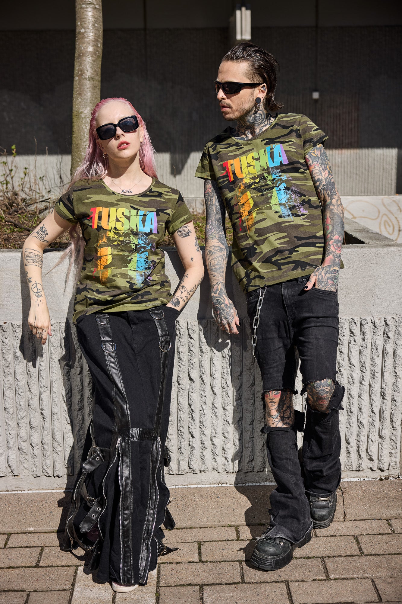 Tuska, Minotaur Rainbow, Green Camouflage T-Shirt