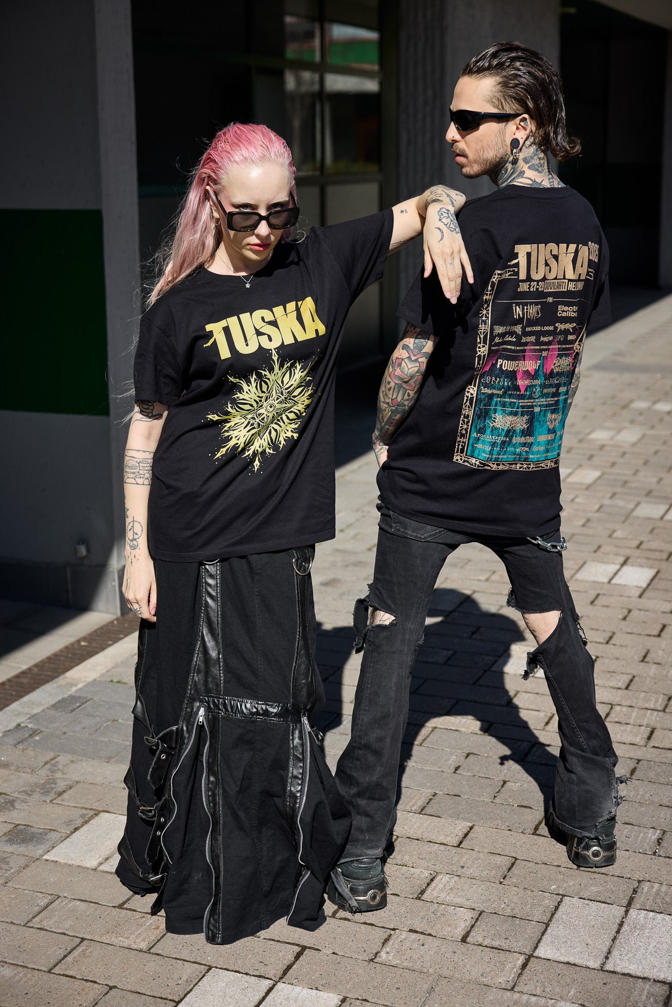 Tuska 2025 Event Dark Mandala Compass Gold, Black T-Shirt