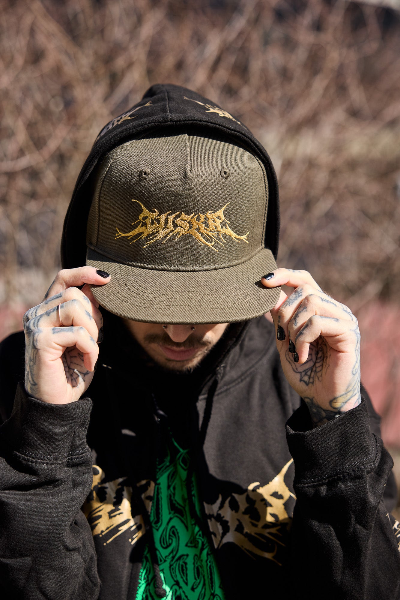 Tuska, Metalcore Gold Logo, Olive Green Premium Snapback Cap