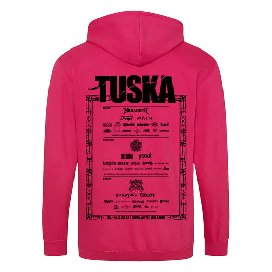 Tuska, Event 2026 Deathcore Logo, Hot Pink Zip Hoodie
