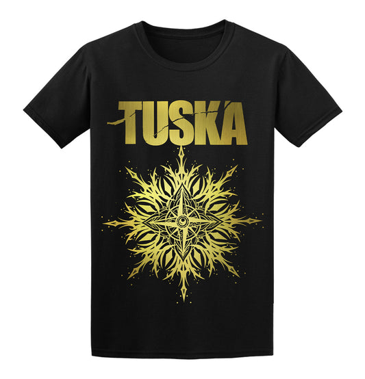 Tuska 2025 Event Dark Mandala Compass Gold, Black T-Shirt