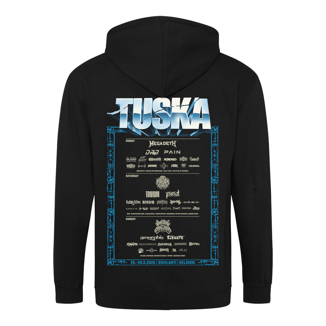 Tuska, Event 2026 Deathcore Logo, Black Zip Hoodie