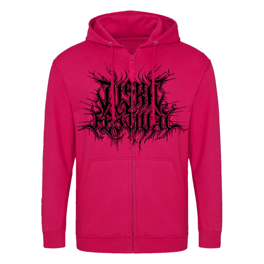 Tuska, Event 2026 Deathcore Logo, Hot Pink Zip Hoodie