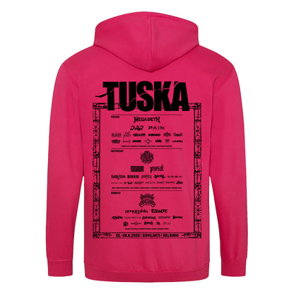 Tuska, Event 2026 Deathcore Logo, Hot Pink Zip Hoodie