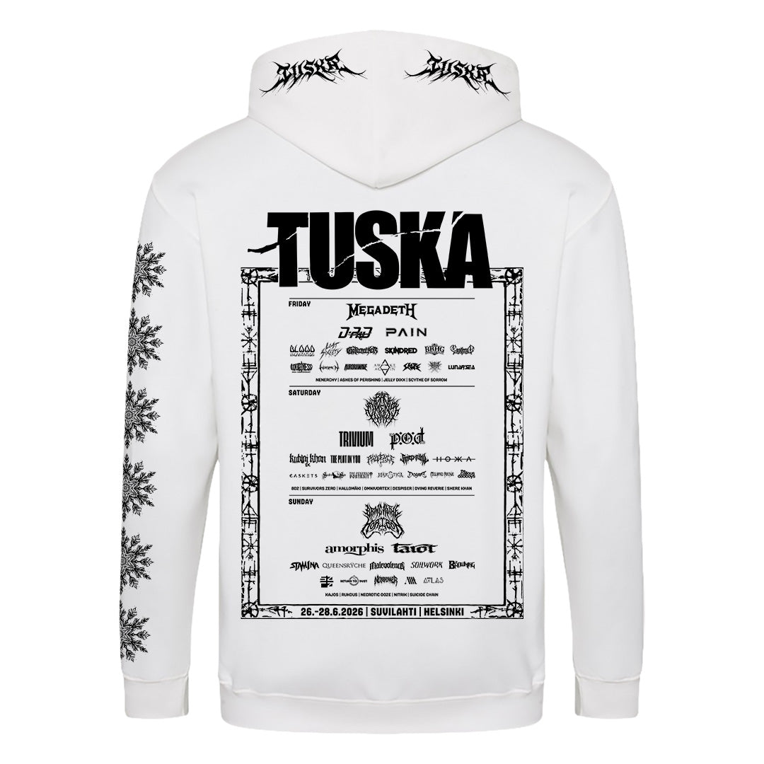 Tuska, Event 2026 Metalcore Logo Black, White Zip Hoodie