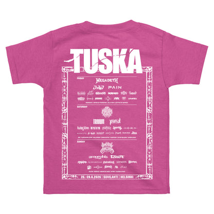 Tuska, Event 2026 Gasometer White, Fuchsia Kids T-Shirt