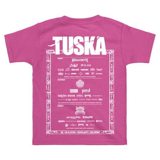 Tuska, Event 2026 Gasometer White, Fuchsia Kids T-Shirt